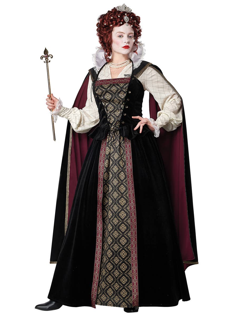 Deluxe Queen Elizabeth I Medieval Women's Costume - Alt Front Image