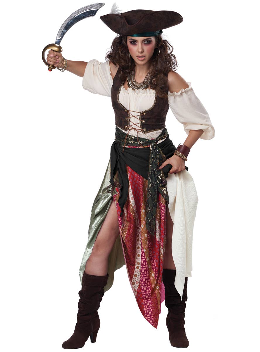 Pirate Gypsy Women's Renaissance Costume - Alt Front Image 1