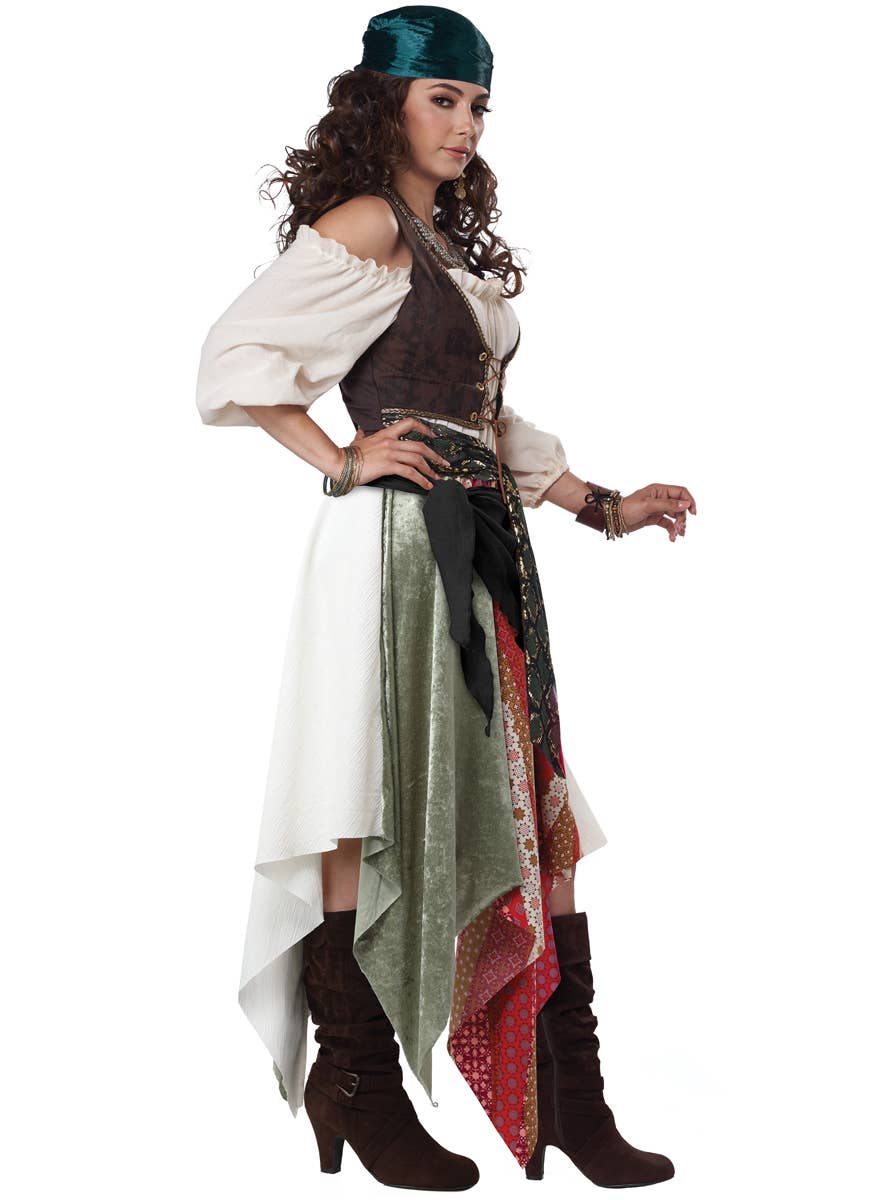 Pirate Gypsy Women's Renaissance Costume - Side Image 