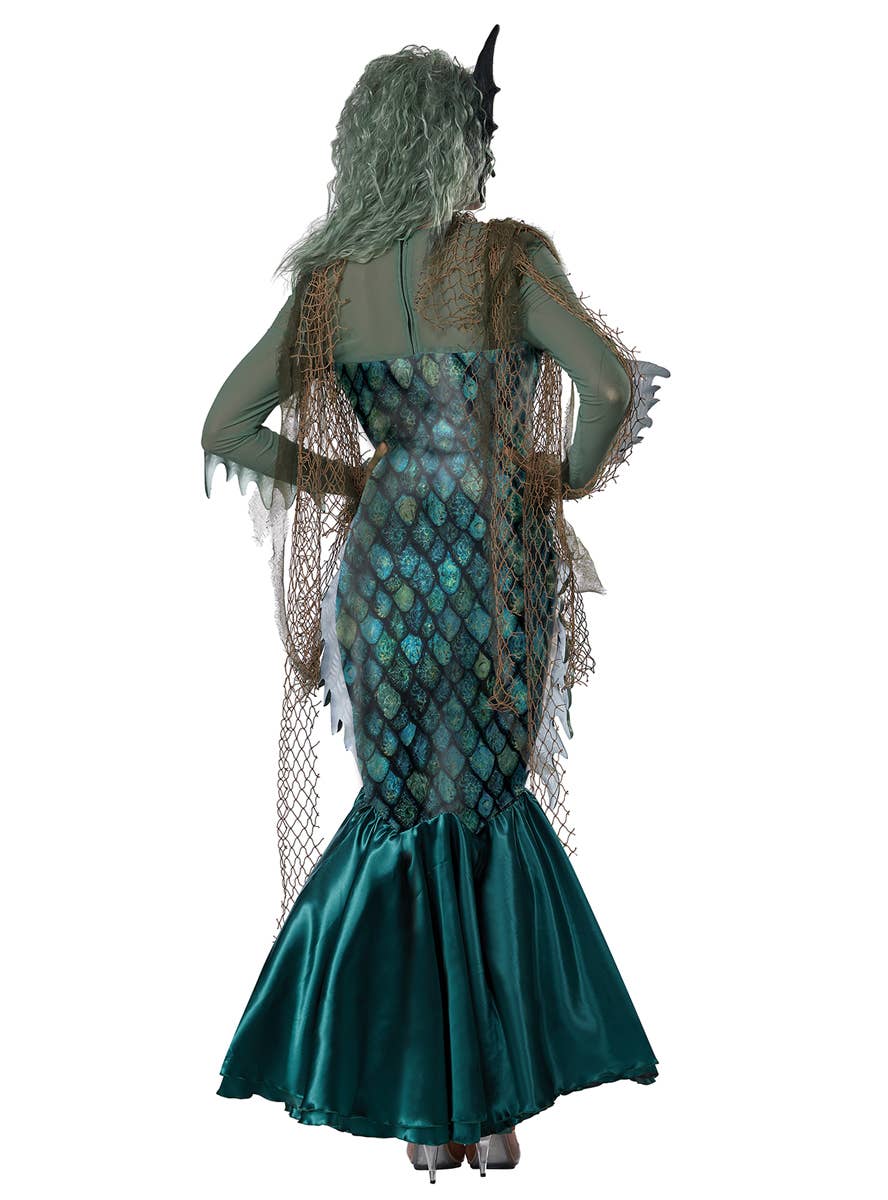 Deluxe Dark Sea Siren Women's Halloween Costume - Back Image