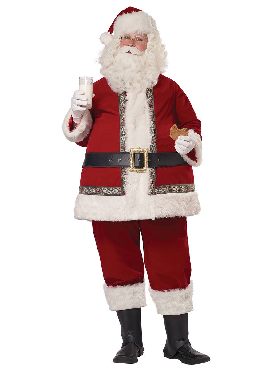 Santa Claus Men's Deluxe Christmas Costume - Alt Front Image 4