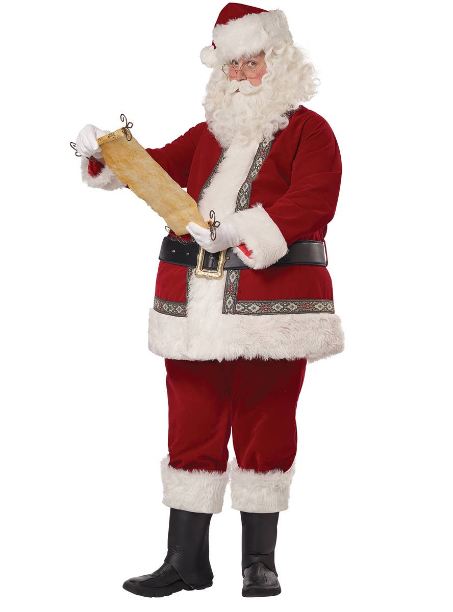 Santa Claus Men's Deluxe Christmas Costume - Alt Front Image 3