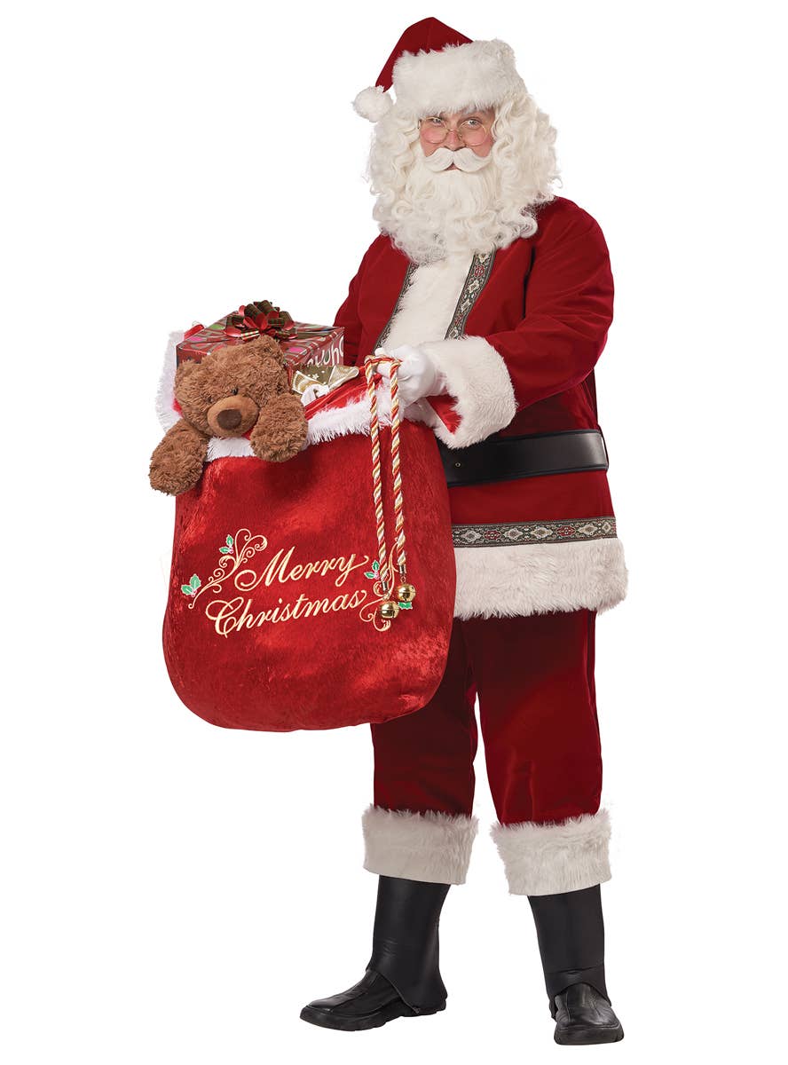 Santa Claus Men's Deluxe Christmas Costume - Alt Front Image 2