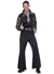 Black and Silver Men's Flashy 70's Costume Jumpsuit - Front Image