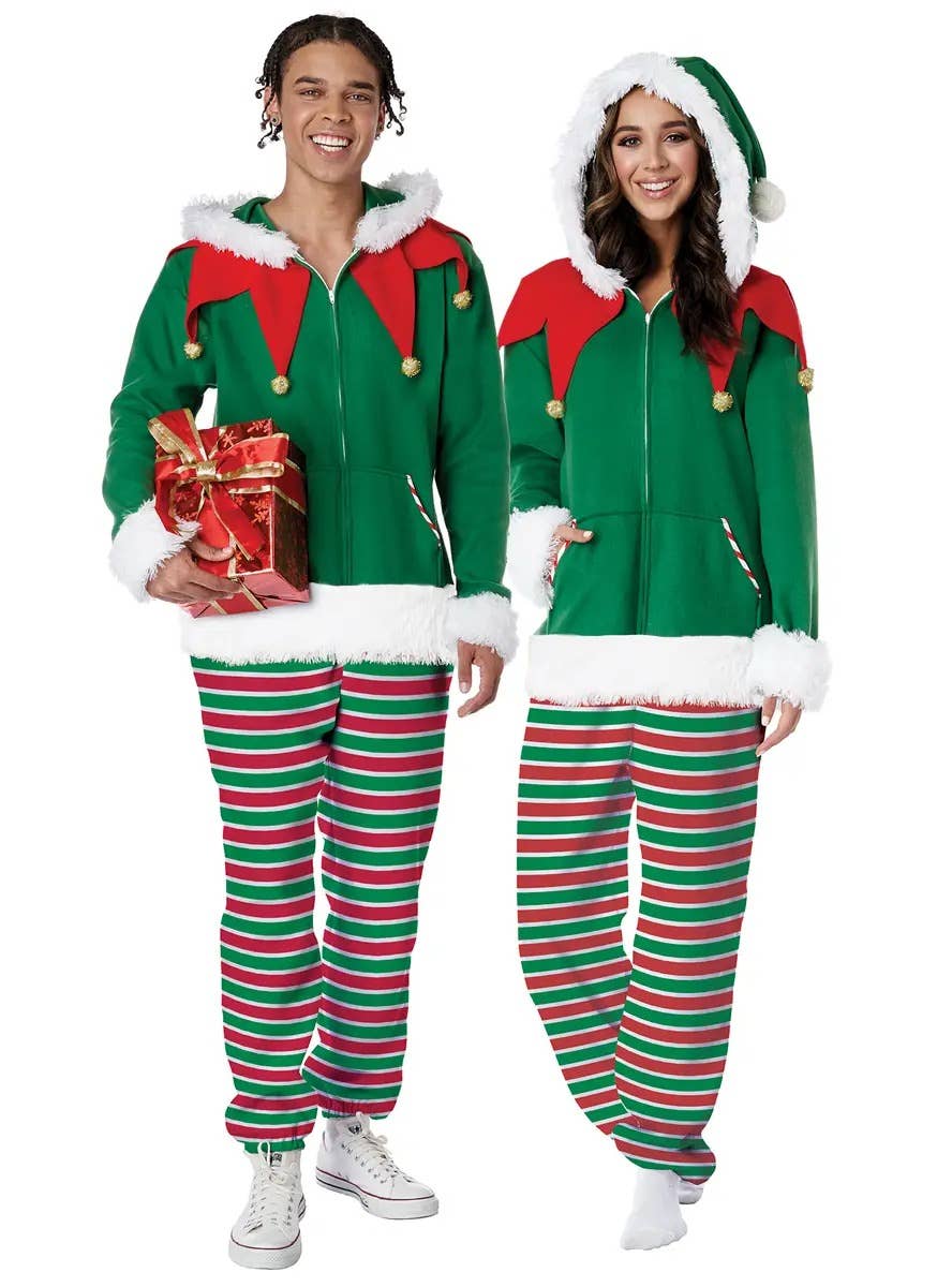 Image of Festive Workshop Elf Men's Christmas Costume - Couples Image