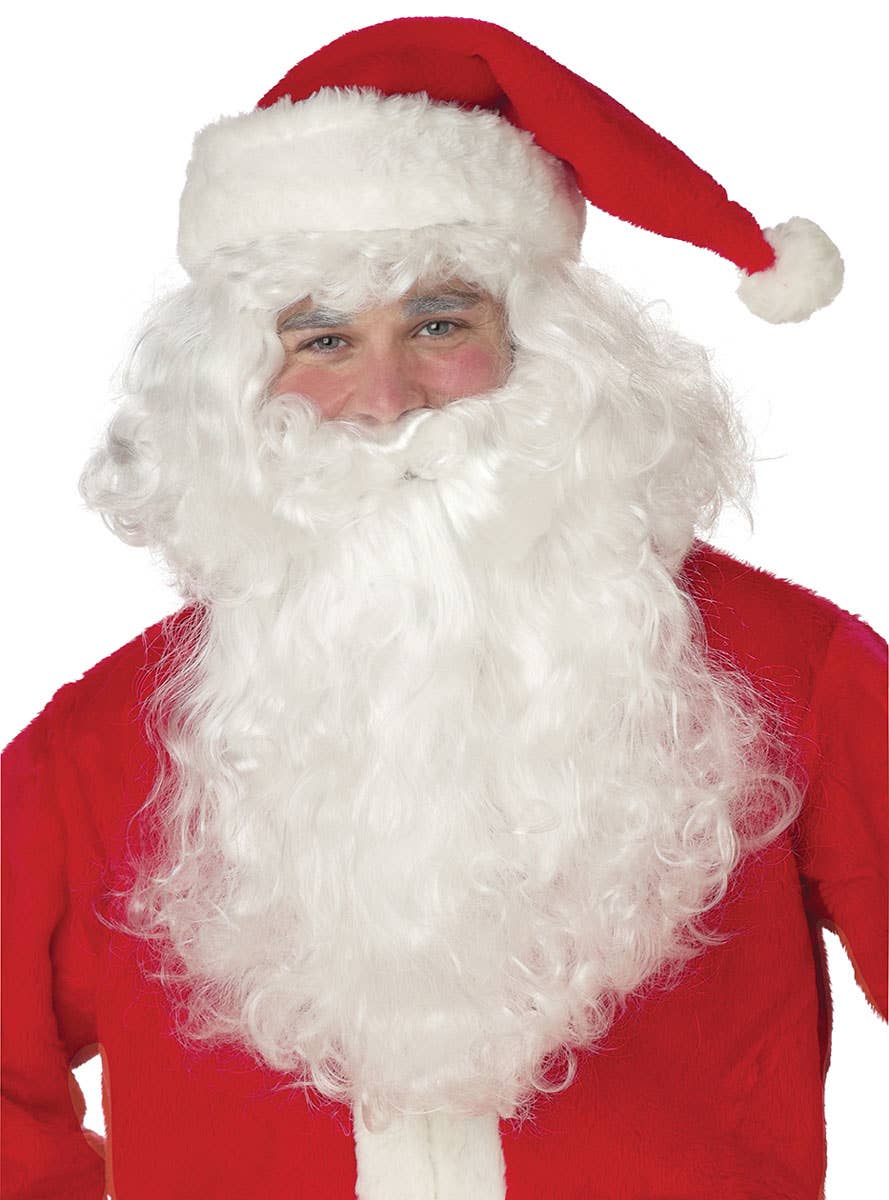 Men's Yule Time Santa Deluxe Costume Beard And Wig Set