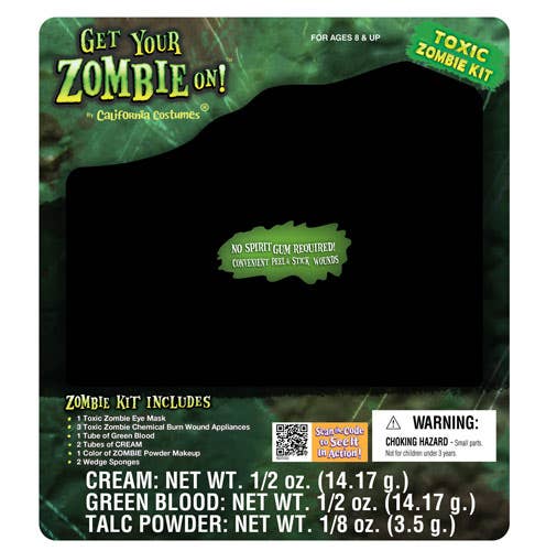 Adult's Zombie Halloween Special Effects Make Up And Mask Kit Costume Accessory Packaging Image