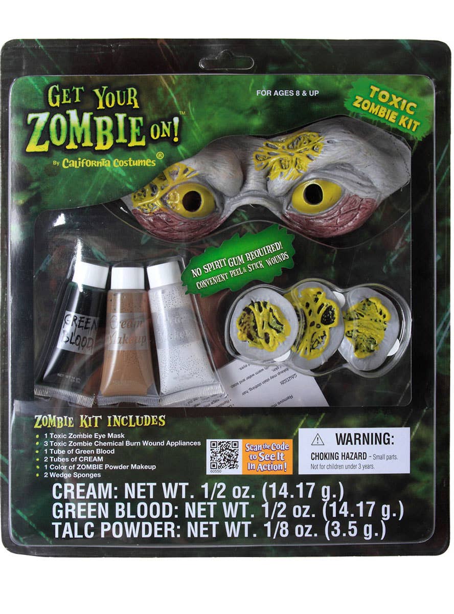 Adult's Zombie Halloween Special Effects Make Up And Mask Kit Costume Accessory Main Image