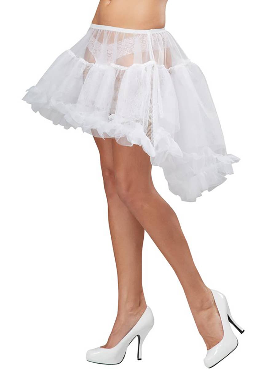 Women's Hi-Lo White Tulle Petticoat Main Image