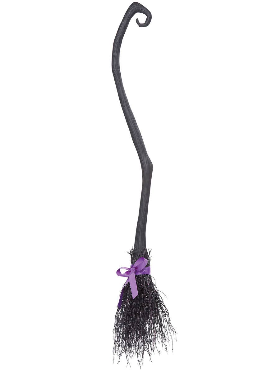 Halloween Crooked Black Deluxe Witches Broom California Costumes  Purple Ribbon Image