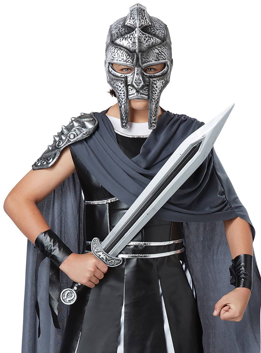 Roman Gladiator Mask Sword and Costume Accessory Set - Alternative Image