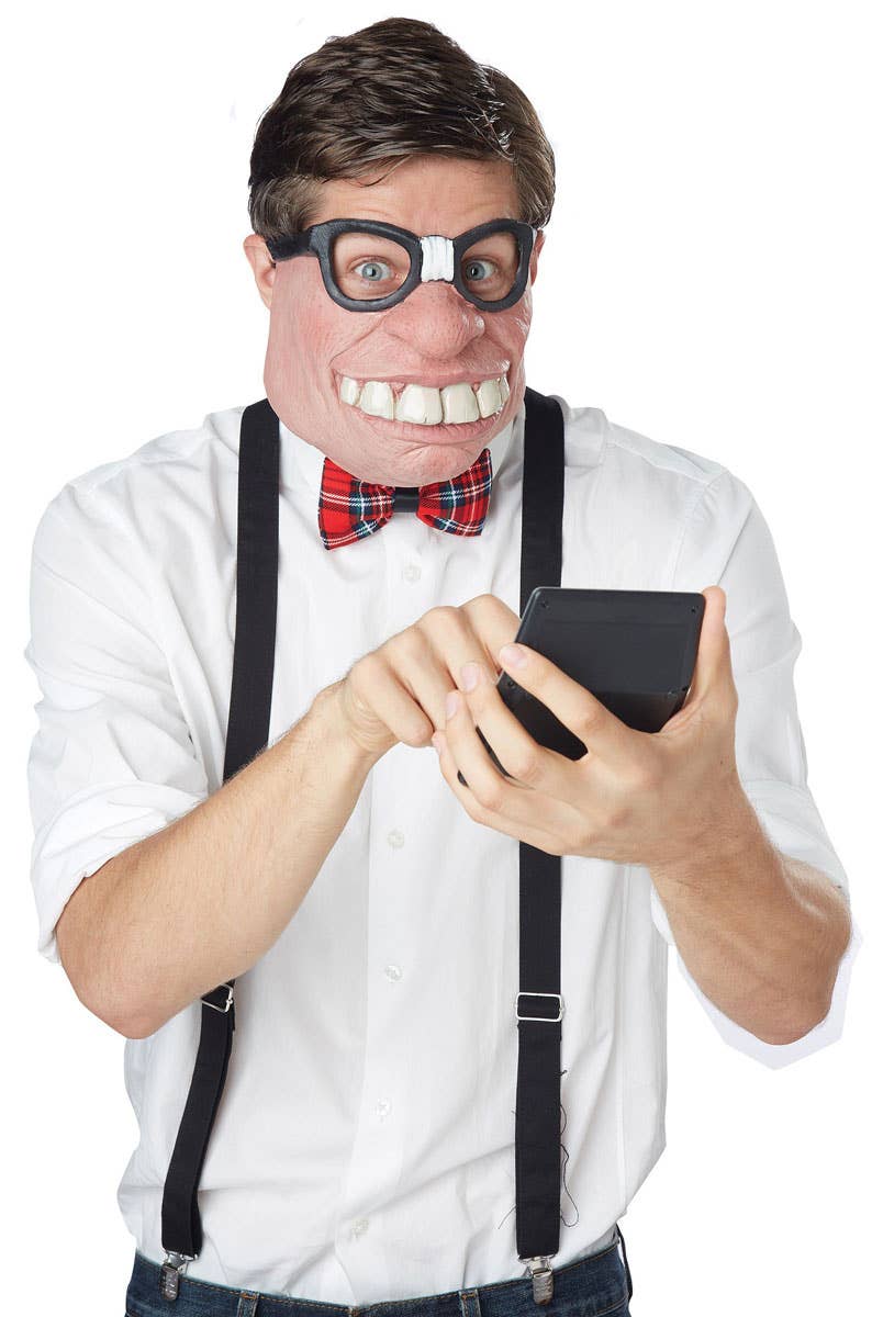 High School Geek Men's Funny Latex Mask Alternate Image