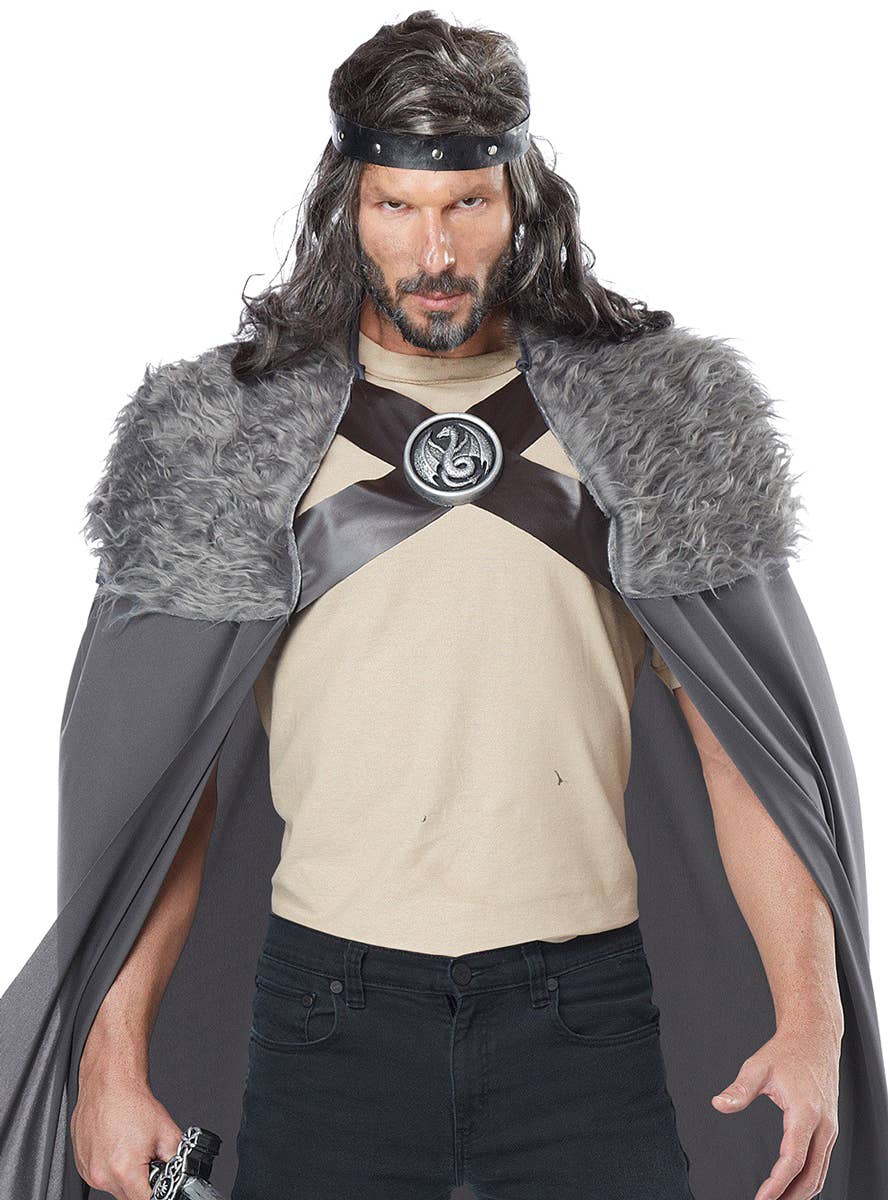 Game of Thrones Grey Fur Costume Cape Close Up Image