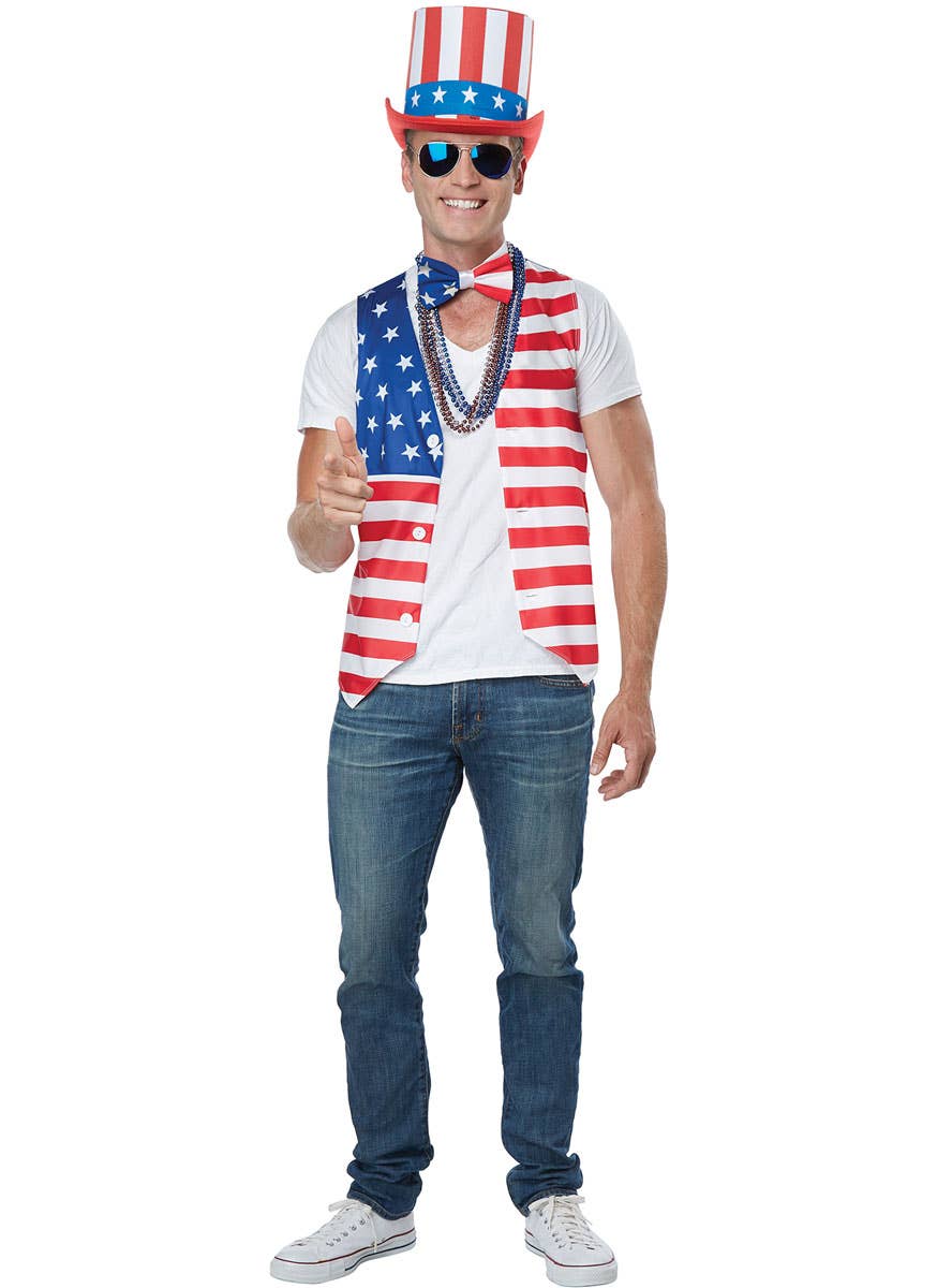 July 4th Men's American Patriot Fancy Dress Costume -  Image 3