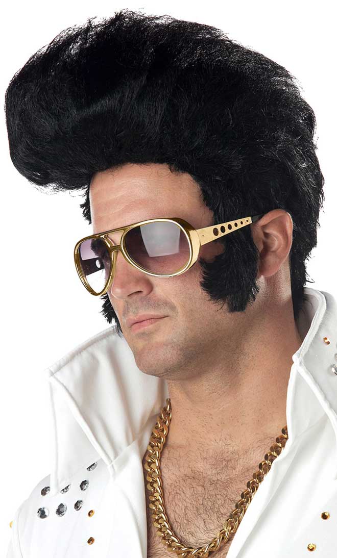 Elvis Presley Men's King of Rock Costume Wig