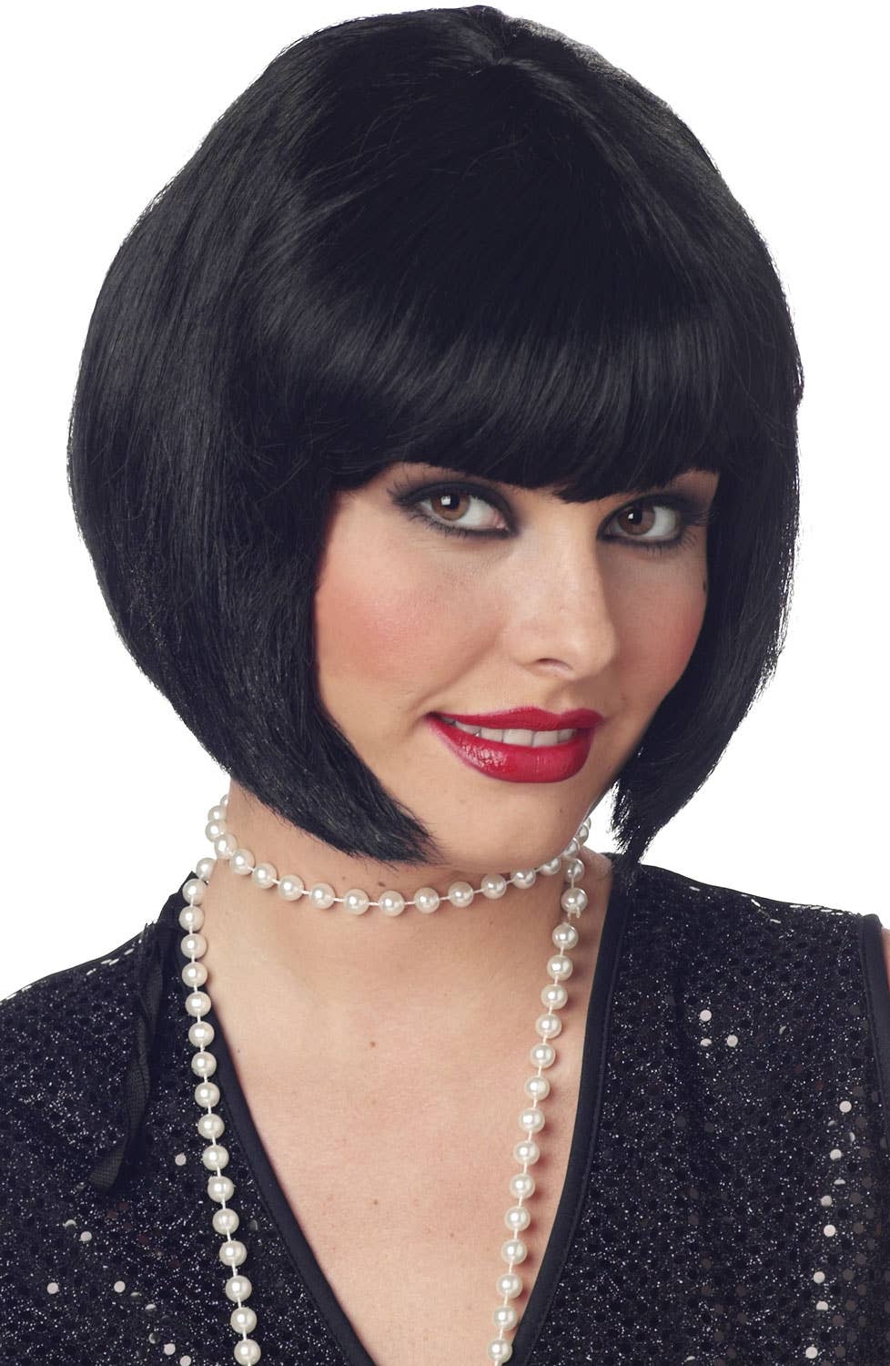 Black Bob Flapper Great Gatsby Costume Wig - Main  Image