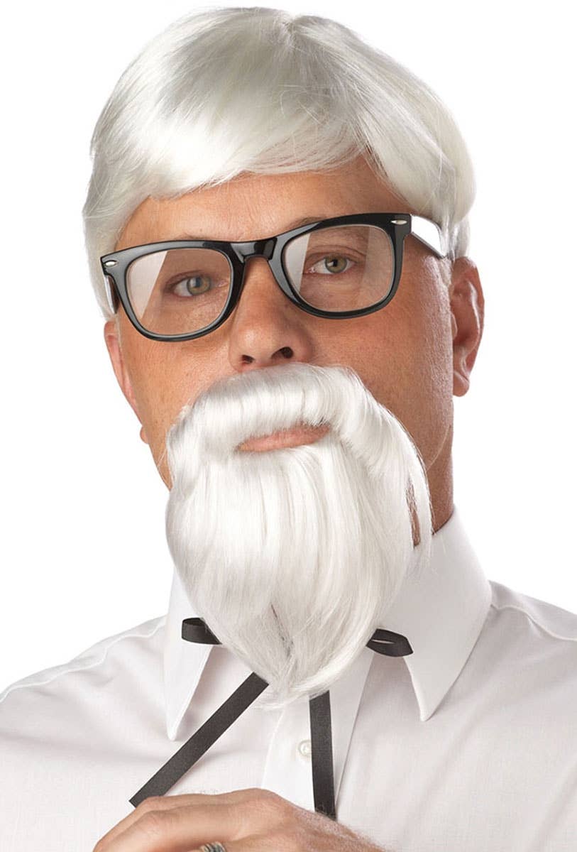 White Colonel Sanders Wig and Goatee | KFC Colonel Costume Wig