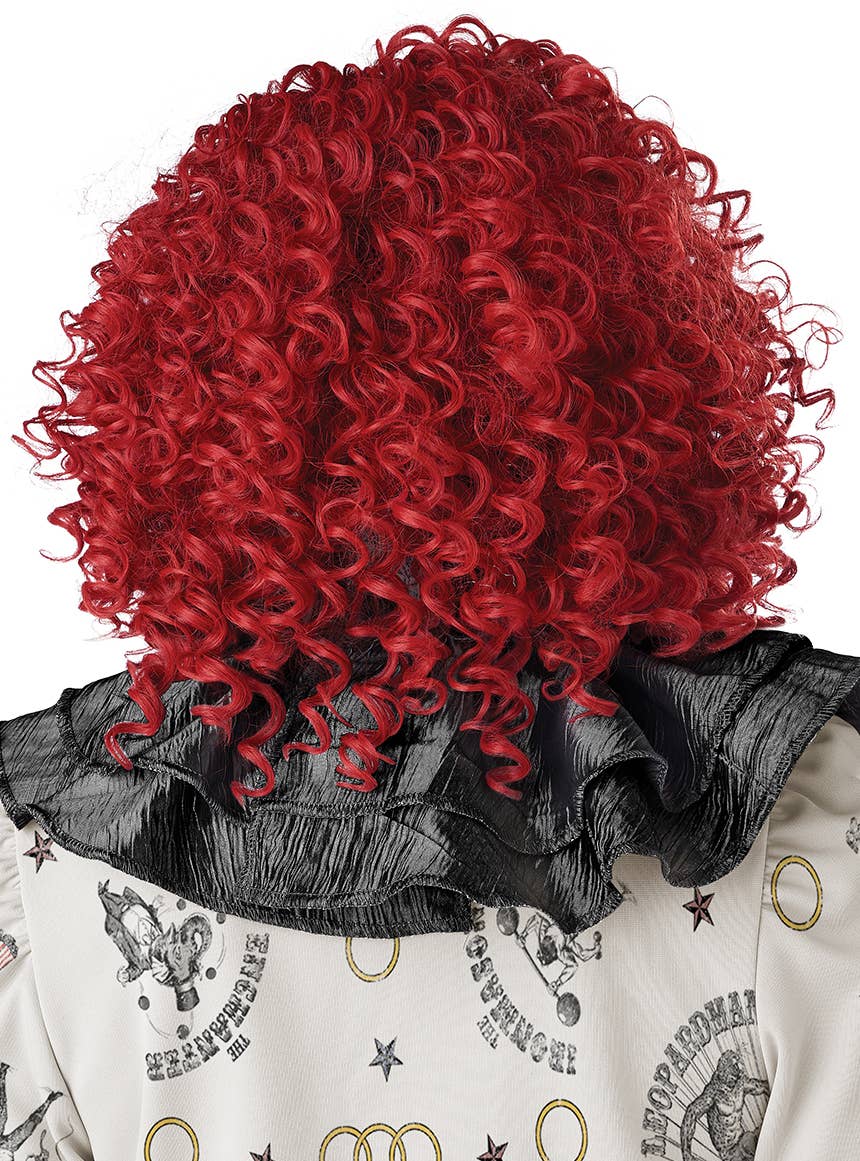 Short Red Curly Clown Costume Wig for Women - Back Image 2