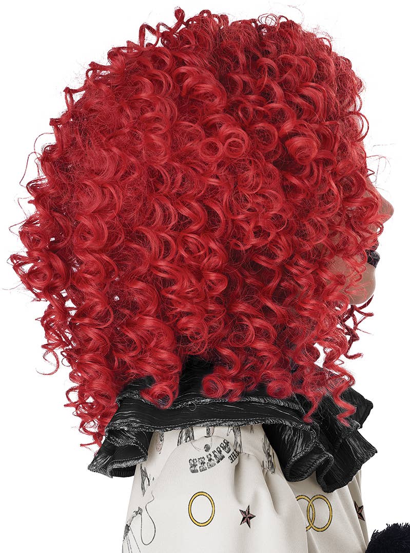 Short Red Curly Clown Costume Wig for Women - Side Image 2