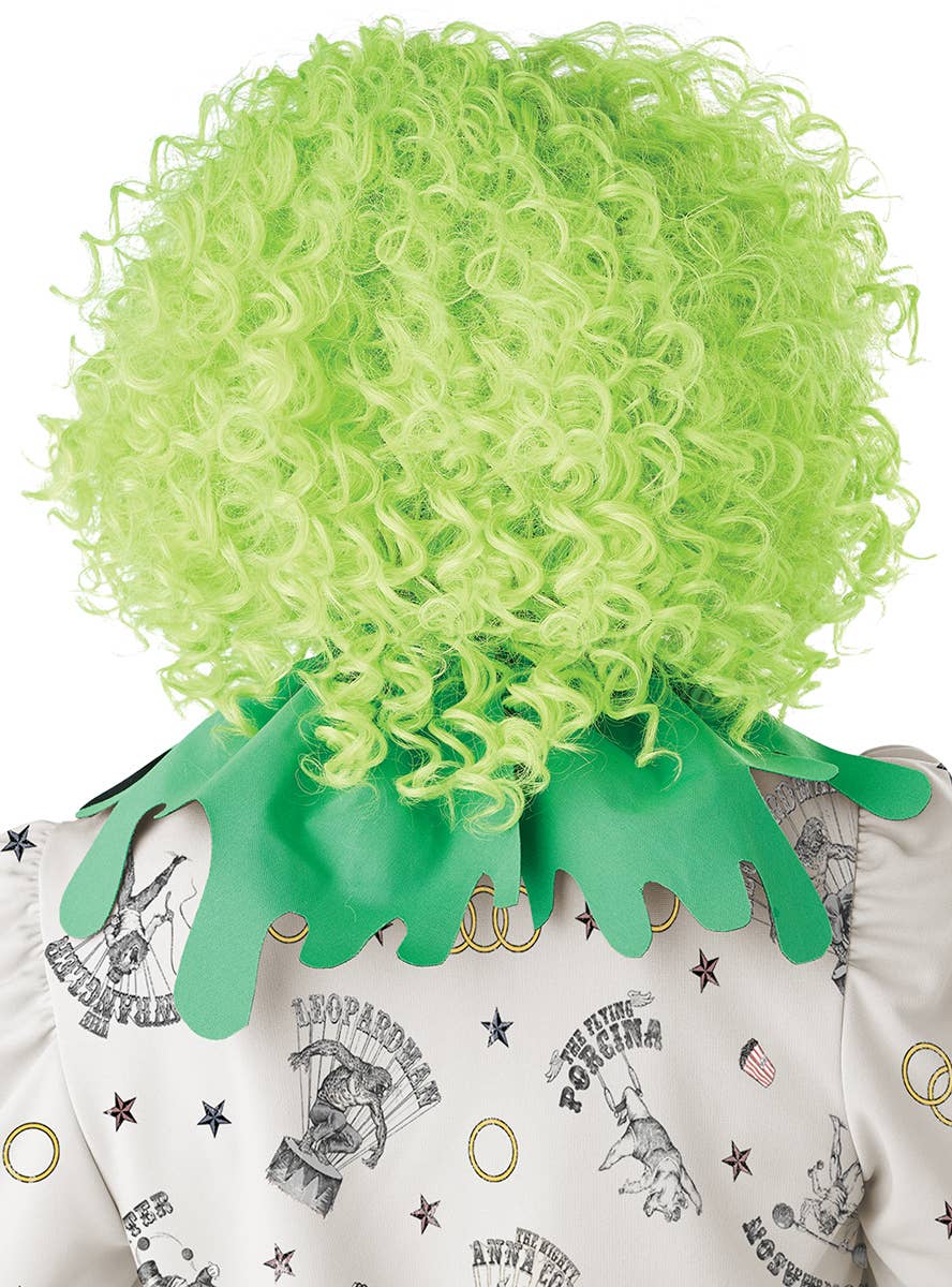 Short Green Curly Clown Costume Wig for Women - Back Image 1