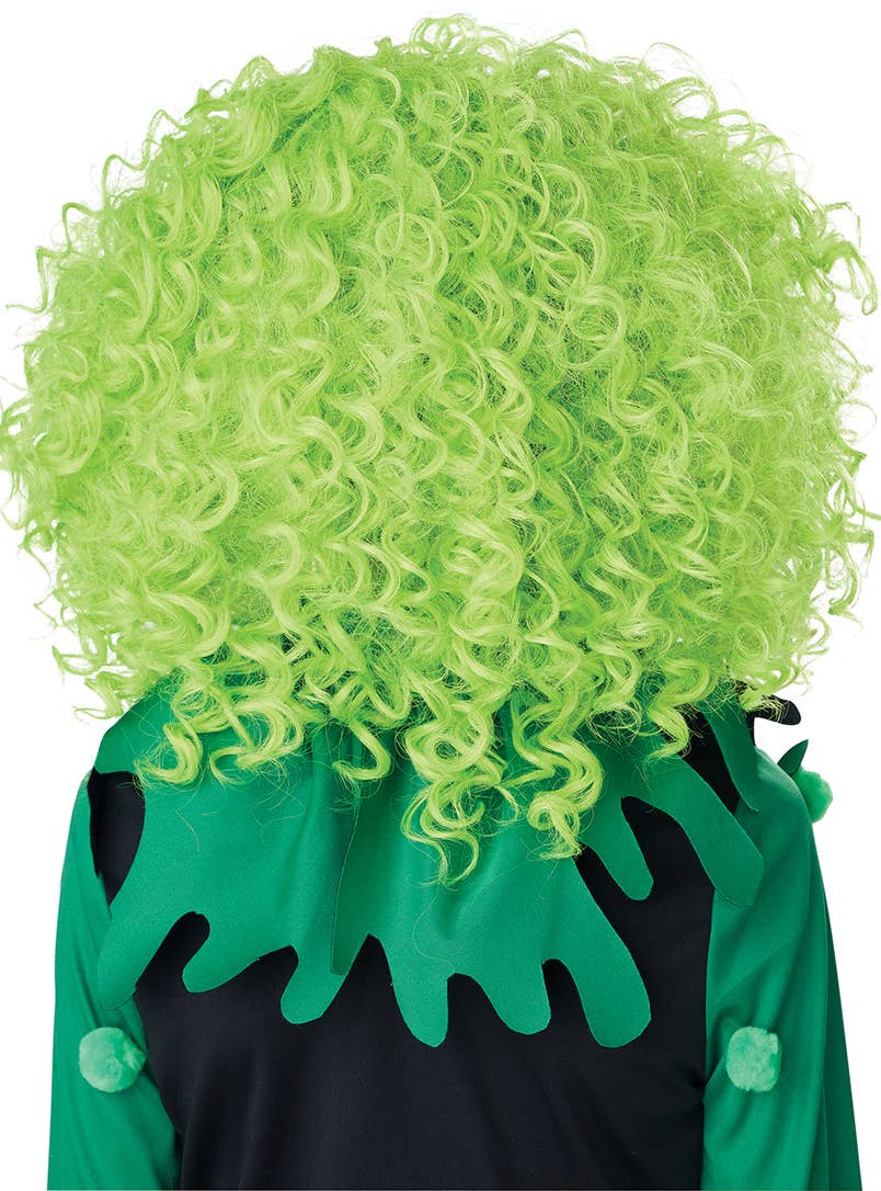 Short Green Curly Clown Costume Wig for Women - Back Image 2