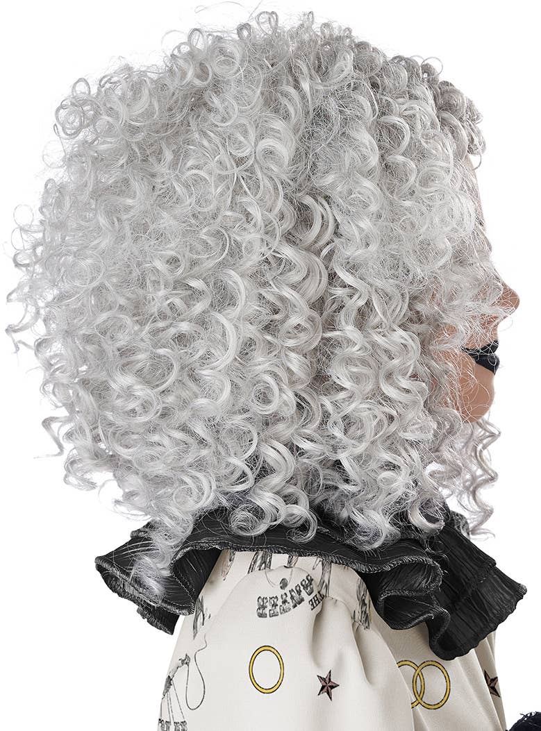 Short Grey Curly Clown Costume Wig for Women - Side Image 2