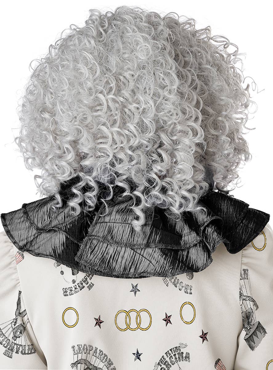 Short Grey Curly Clown Costume Wig for Women - Back Image 1