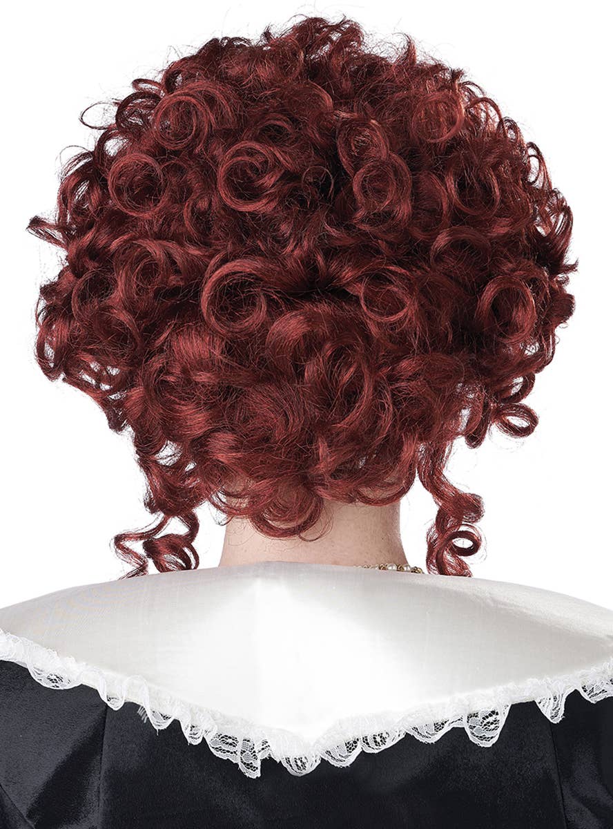 Curly Auburn Queen Elizabeth I Updo Costume Wig for Women - Back Image