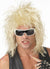 1980's Men's Rock Star Crimped Mullet 80s Costume Blonde Wig - Main Image