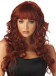 Long Curly Auburn Red Women's Wig with Straight Bangs Main Image
