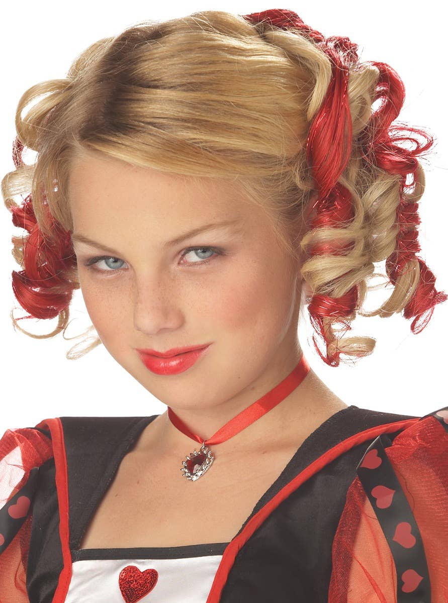 Image of Curly Red Clip In Hair Streaks for Girls