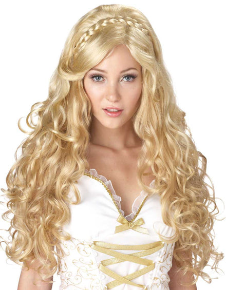 Women's Long Blonde Curly Costume Wig Main Image