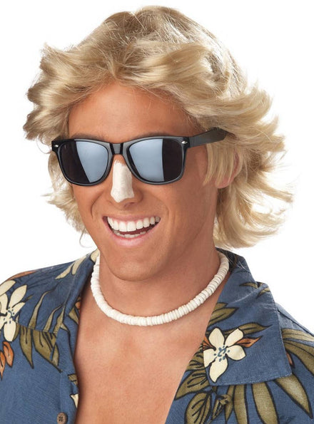 Surfer Dude Mens 70s Costume Blonde Wig - Main Image