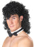 Black 80's Topless Waiter Stripper Wig and Bow Tie