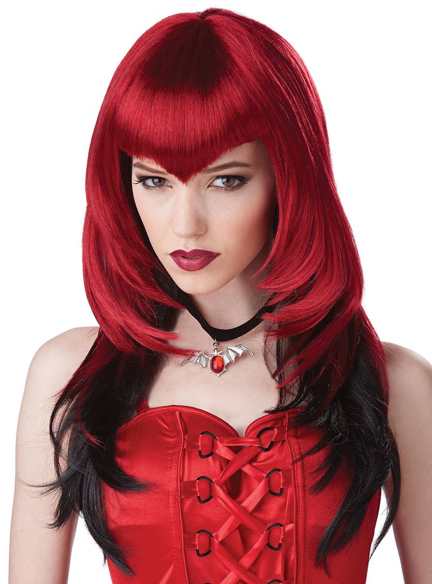 Black and Red Women's Halloween Costume Wig