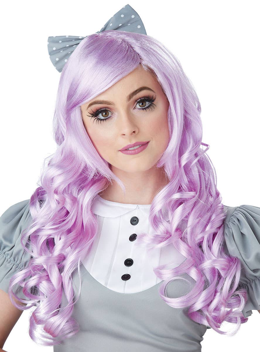 Lilac Women's Cosplay Doll Curly Costume Wig With Fringe