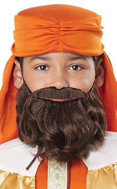 Image of Wise Man Boys Brown Beard and Moustache Set - Alternate Photo