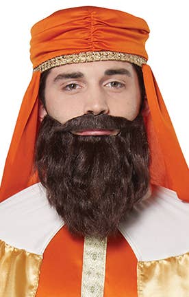 Image of Wise Man Mens Brown Beard and Moustache Set - Alternate Photo