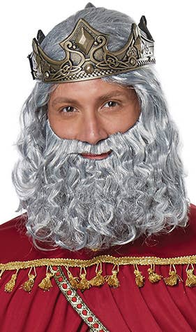 California Costumes Biblical King Curly Grey Wig Beard Costume Accessory Set- Image 3