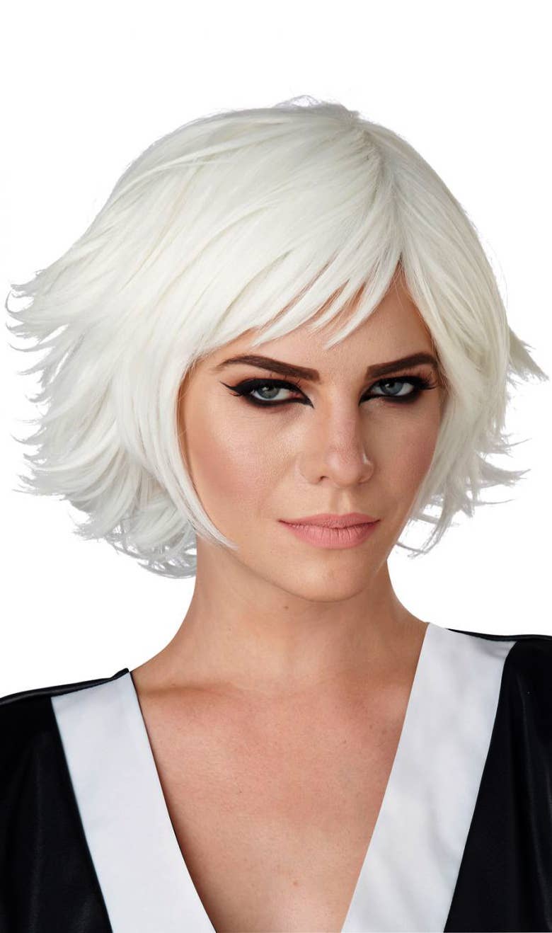 Women's Short White Anime Cosplay Costume Accessory Wig 