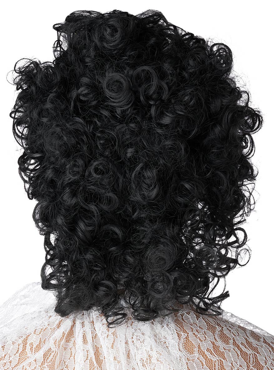 Short Curly Black 1980's Pop Star Prince Costume Wig for Adults - Back Image