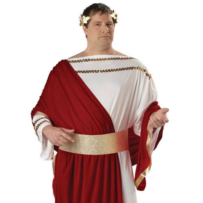 Julius Caesar Men's Roman Toga Fancy Dress Costume Close Up Image