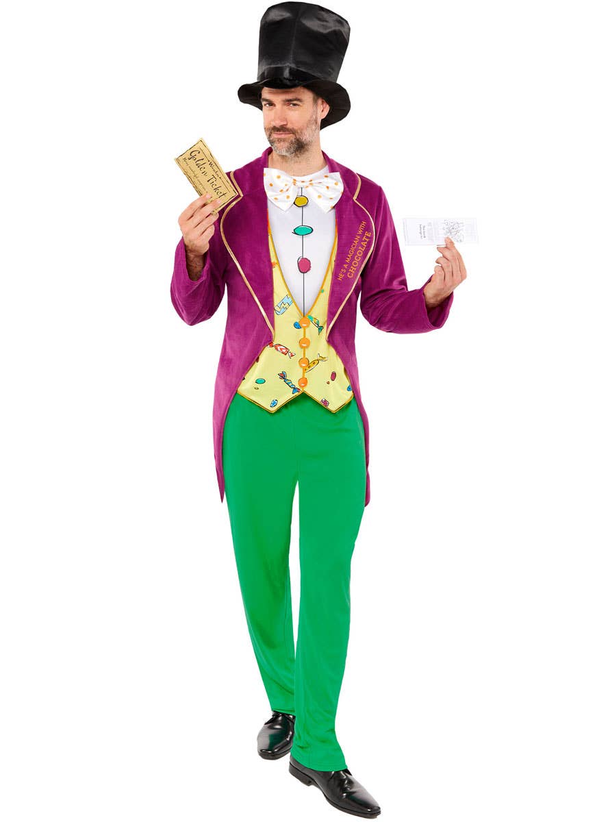 Image of Roald Dahl Willy Wonka Men's Book Week Costume - Alternate Front View