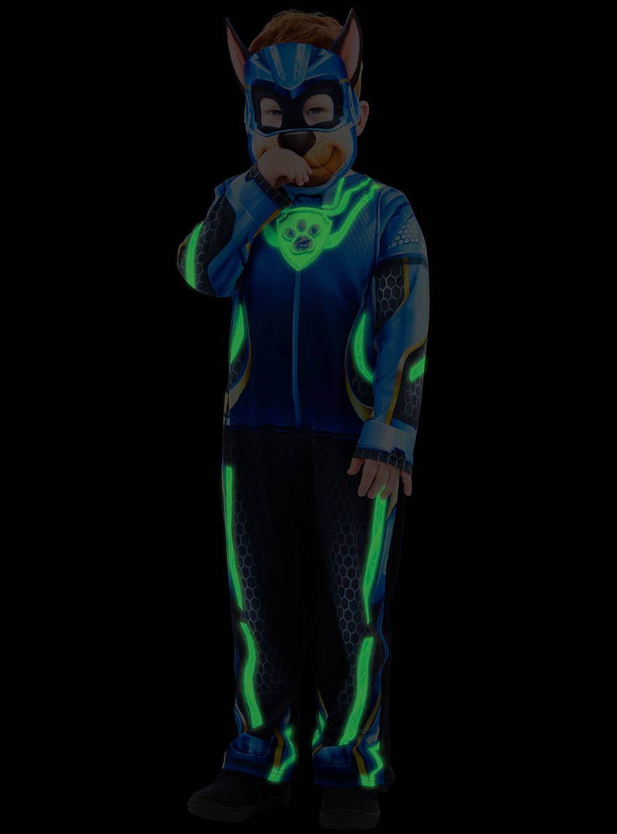 Image of Paw Patrol Movie Boys Glow In The Dark Chase Costume Alternative 2