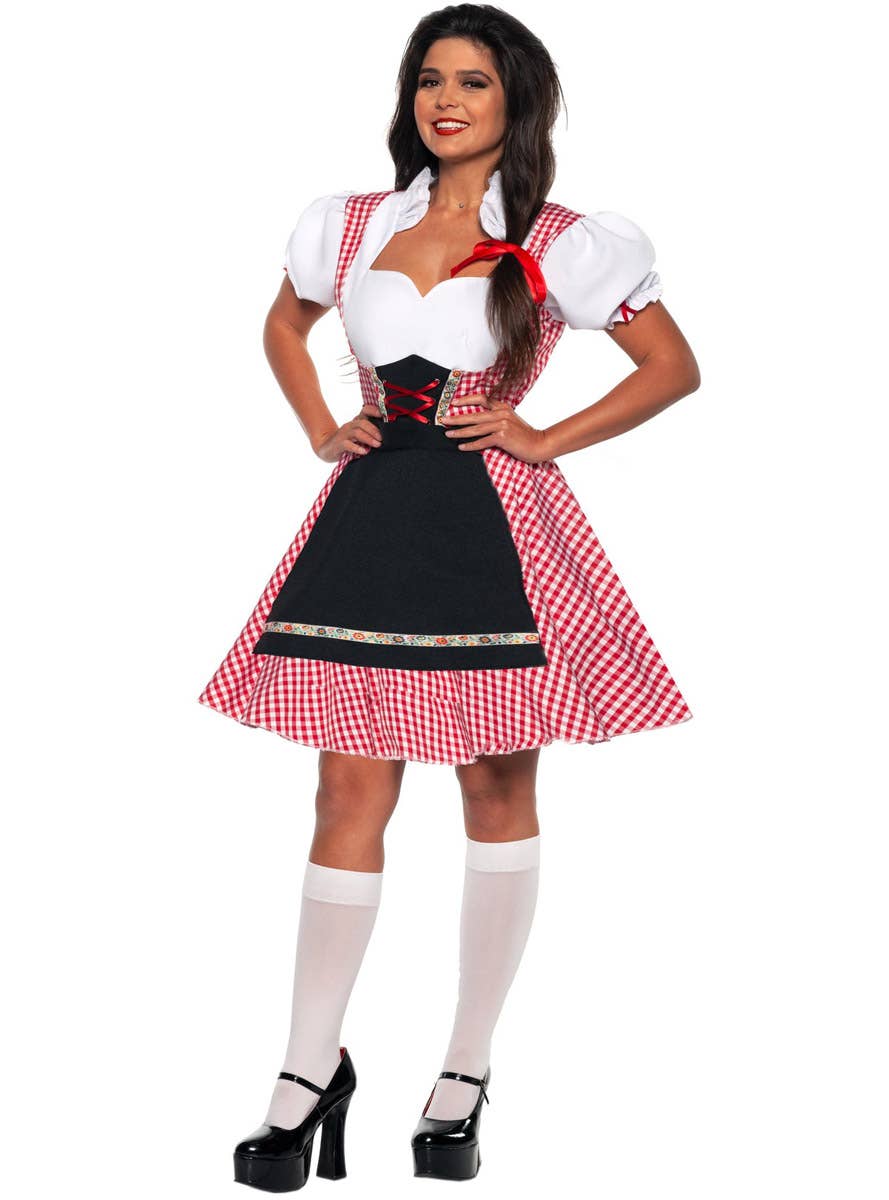 Image of Chequered Red Beer Maiden Women's Oktoberfest Costume