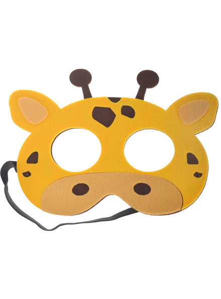 Image of Felt Yellow and Brown Kid's Giraffe Costume Mask