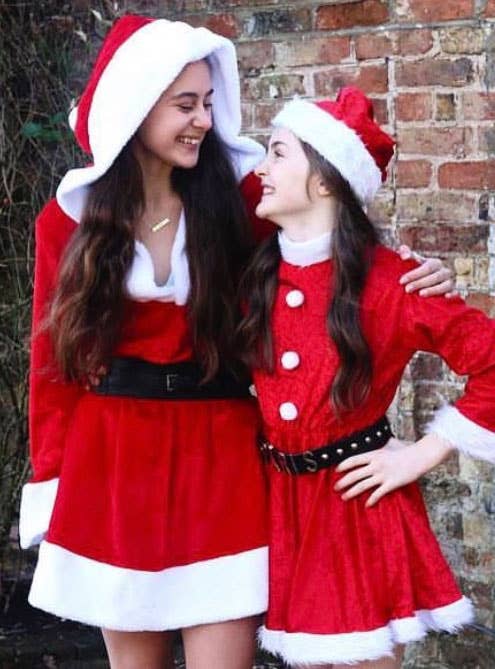 Girls Miss Santa Christmas Fancy Dress Costume Lifestyle Image