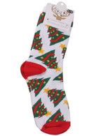 Image of Xmas Tree Print Adults Novelty Christmas Socks