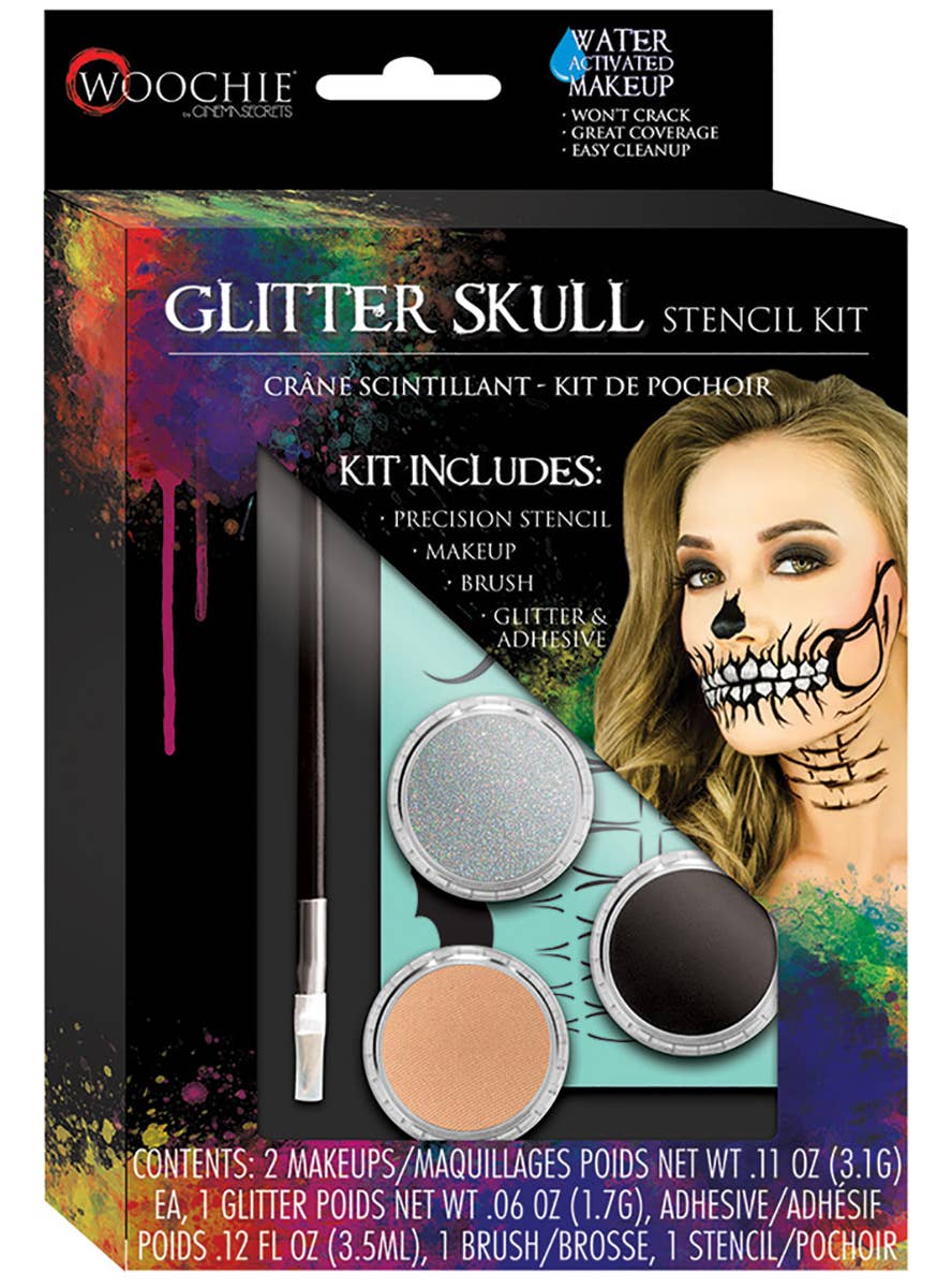 Woochie Glitter Skeleton Makeup and Stencil Kit - Main Image