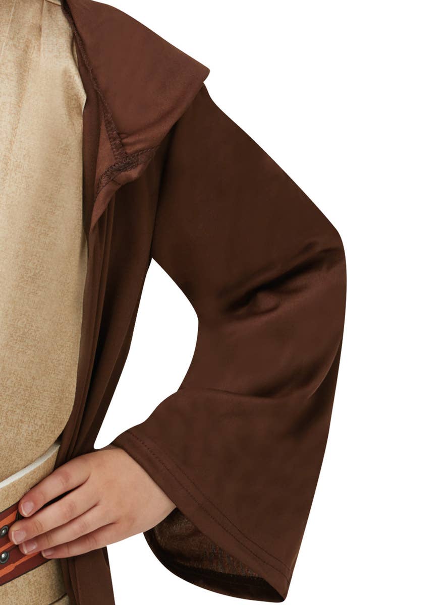 Image of Star Wars Boys Hooded Brown Jedi Costume Robe - Close Image